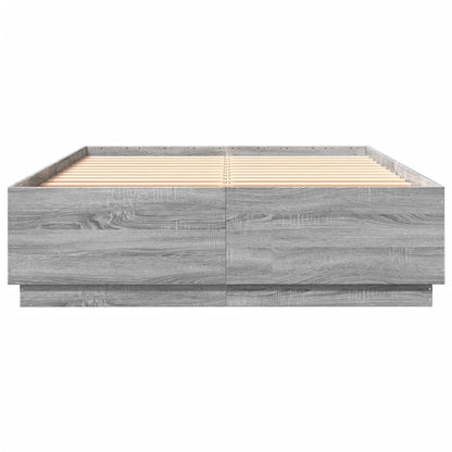 Bed Frame without Mattress Grey Sonoma 160x200 cm