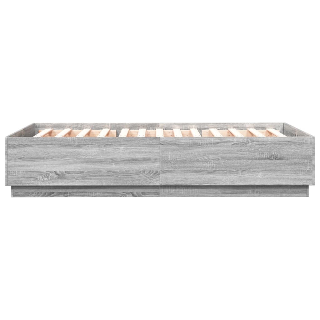 Bed Frame without Mattress Grey Sonoma 160x200 cm