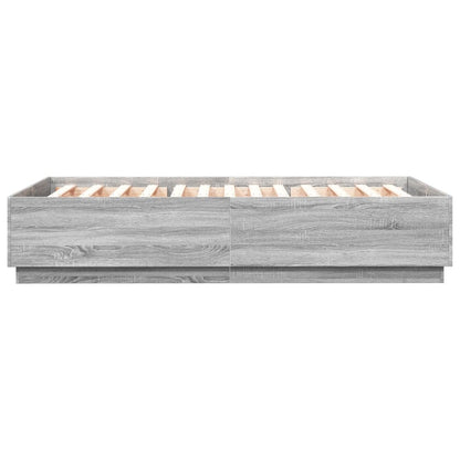 Bed Frame without Mattress Grey Sonoma 160x200 cm