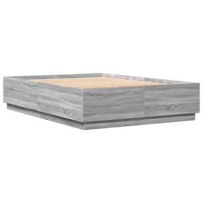 Bed Frame without Mattress Grey Sonoma 160x200 cm