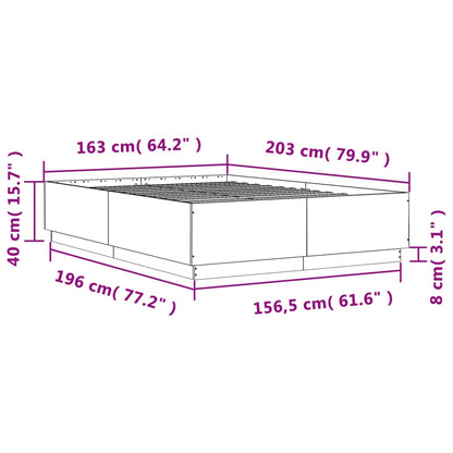 Bed Frame without Mattress Grey Sonoma 160x200 cm