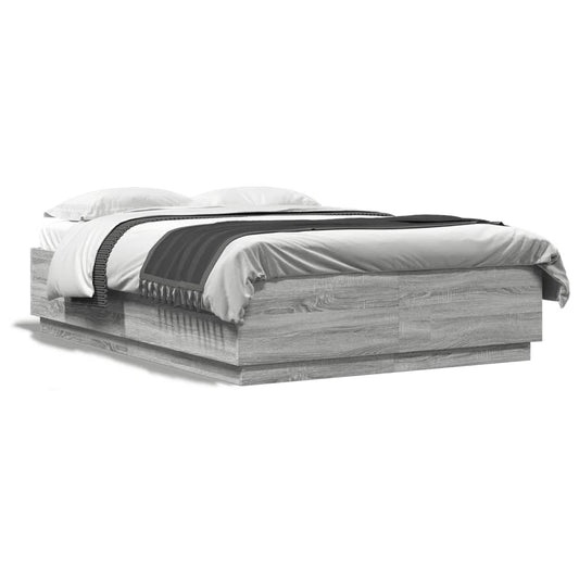 Bed Frame without Mattress Grey Sonoma 160x200 cm