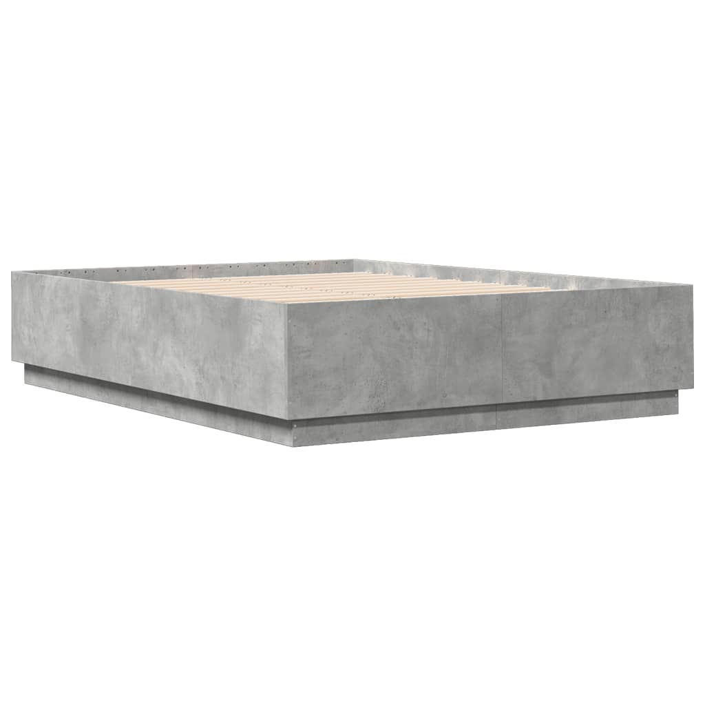 Bed Frame without Mattress Concrete Grey 150x200 cm King Size