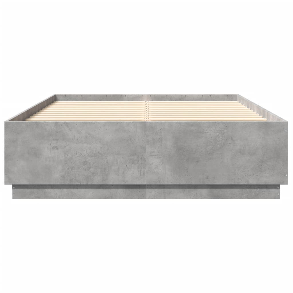 Bed Frame without Mattress Concrete Grey 150x200 cm King Size