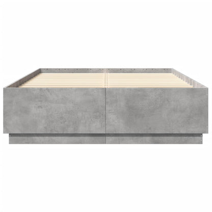 Bed Frame without Mattress Concrete Grey 150x200 cm King Size