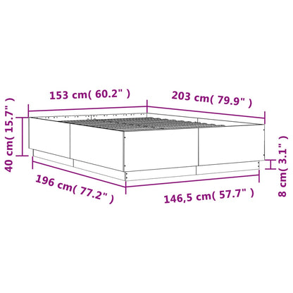 Bed Frame without Mattress Concrete Grey 150x200 cm King Size