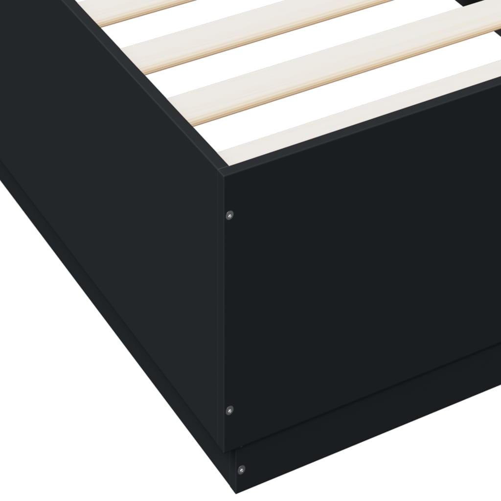 Bed Frame without Mattress Black 100x200 cm