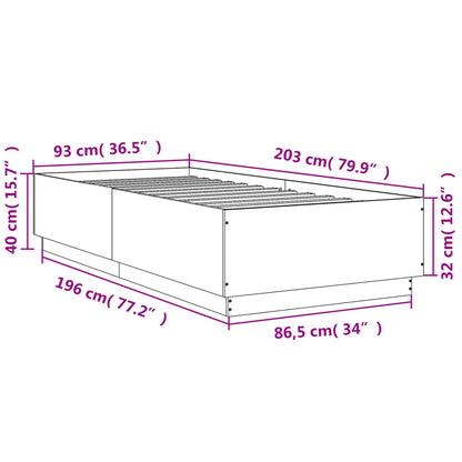 Bed Frame without Mattress White 90x200 cm
