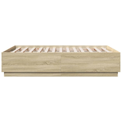 Bed Frame without Mattress Sonoma Oak 140x190 cm