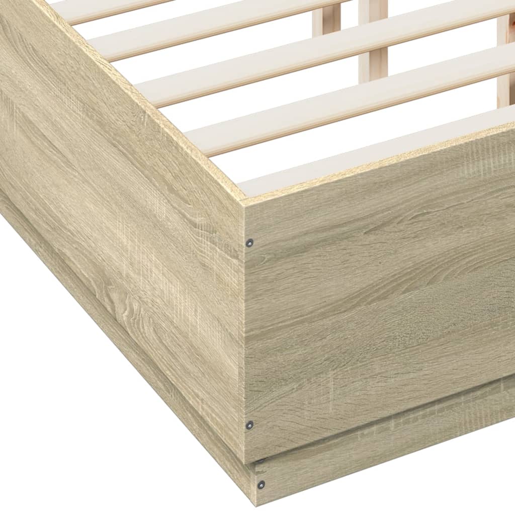 Bed Frame without Mattress Sonoma Oak 140x190 cm