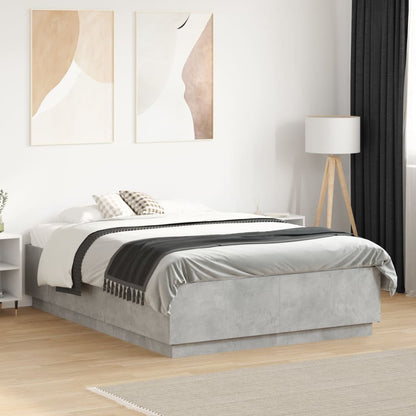 Bed Frame without Mattress Concrete Grey 140x190 cm