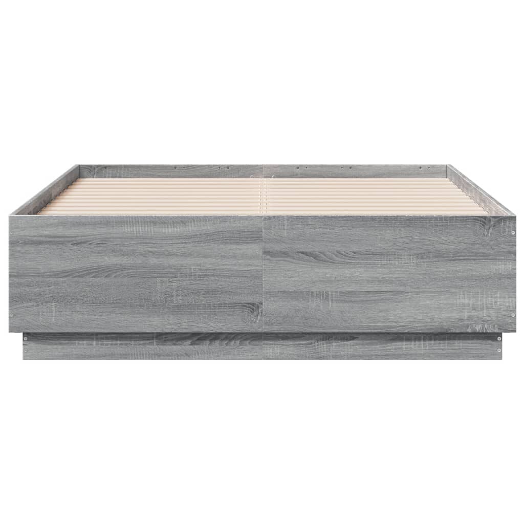 Bed Frame without Mattress Grey Sonoma 140x190 cm