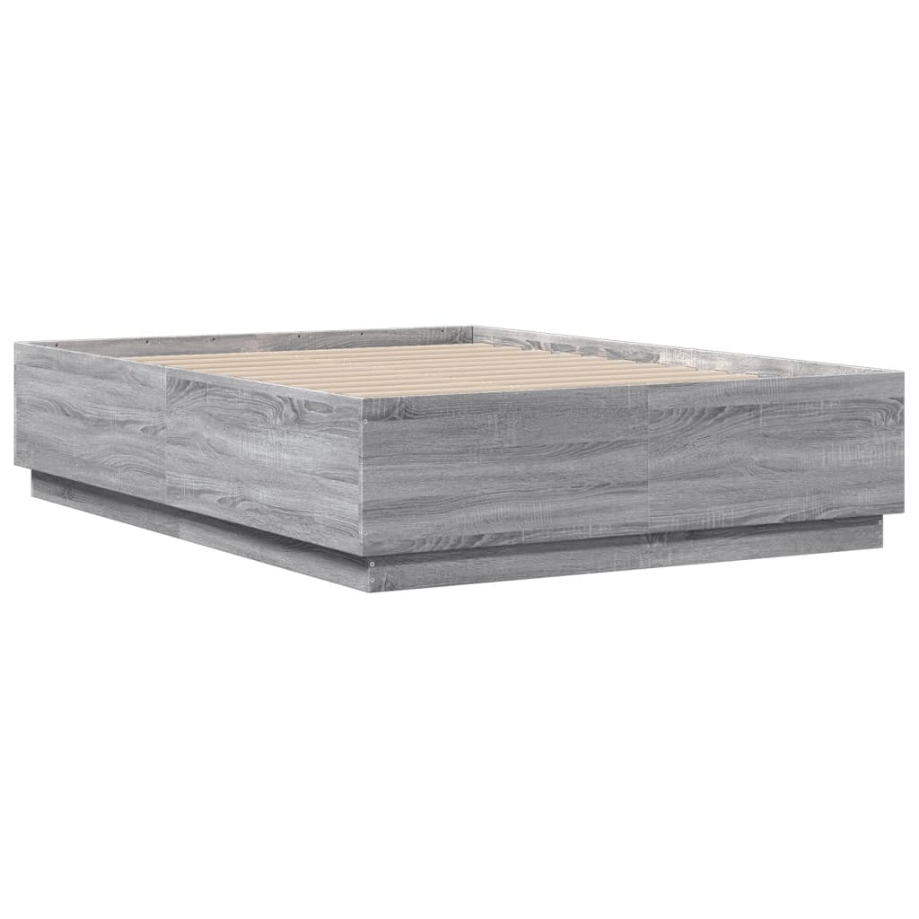 Bed Frame without Mattress Grey Sonoma 140x190 cm