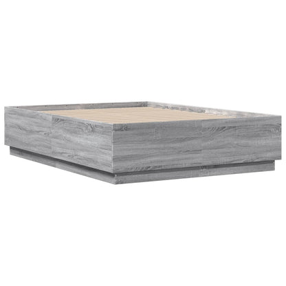 Bed Frame without Mattress Grey Sonoma 140x190 cm