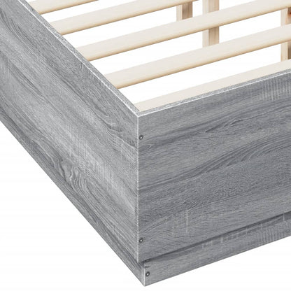 Bed Frame without Mattress Grey Sonoma 140x190 cm