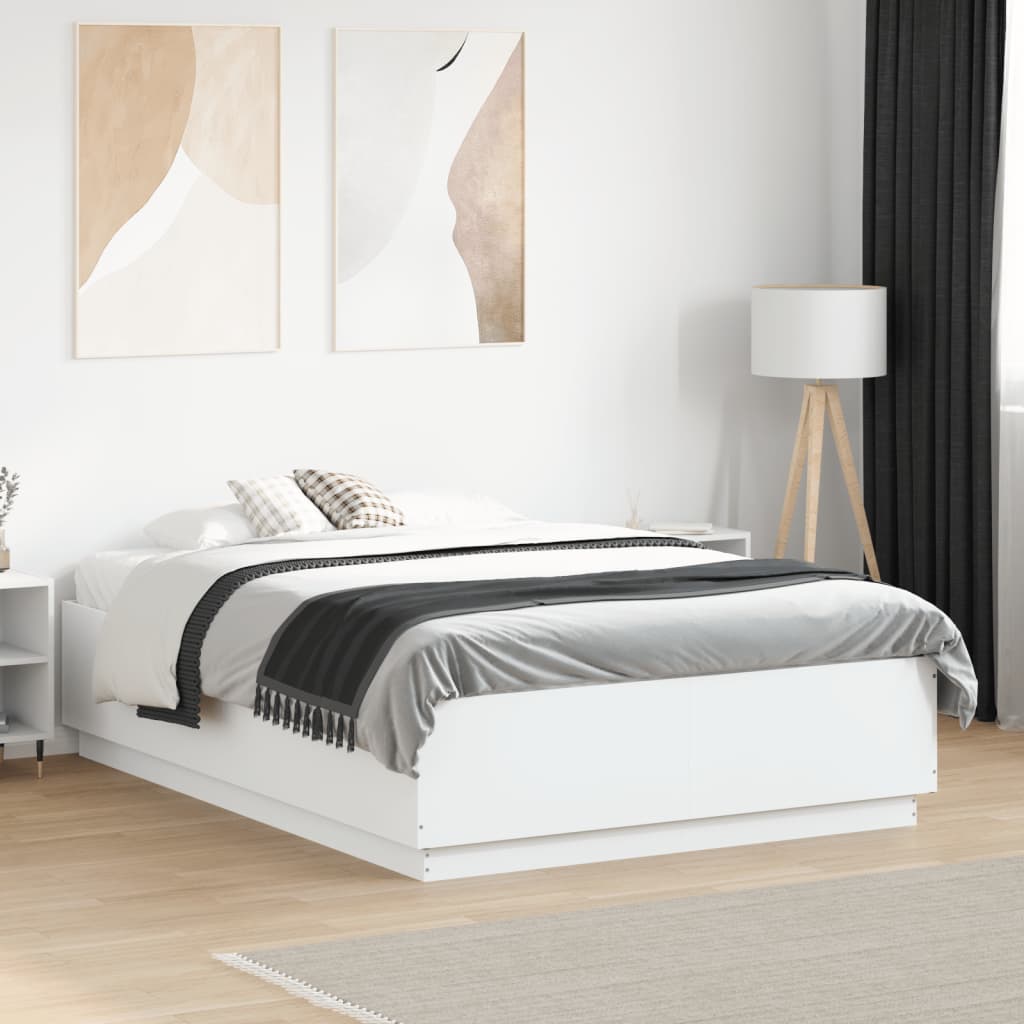Bed Frame without Mattress White 135x190 cm Double