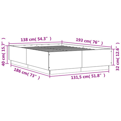 Bed Frame without Mattress White 135x190 cm Double