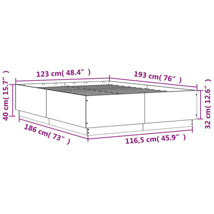 Bed Frame without Mattress White 120x190 cm Small Double