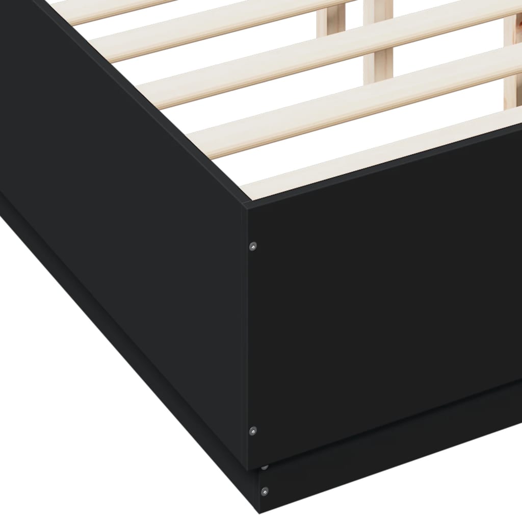 Bed Frame without Mattress Black 120x190 cm Small Double