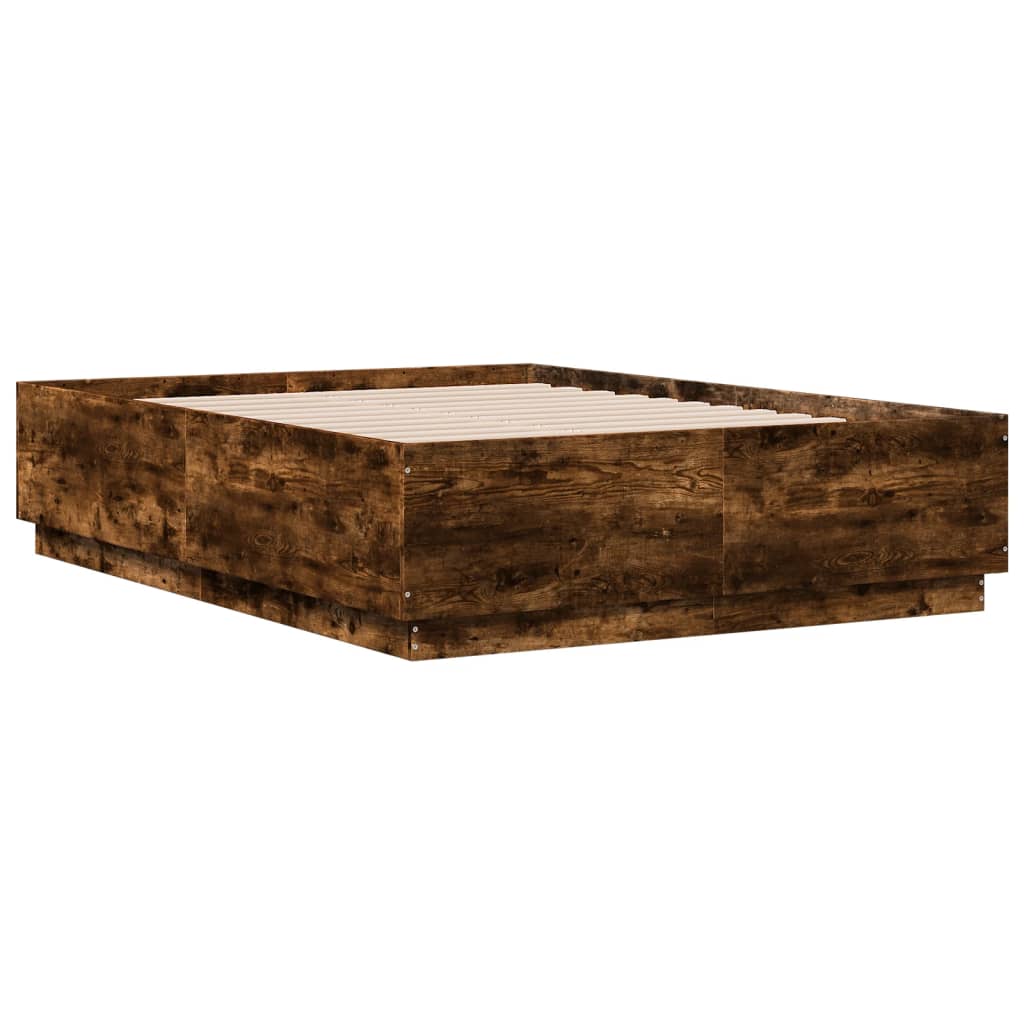 Bed Frame without Mattress Smoked Oak 120x190 cm Small Double