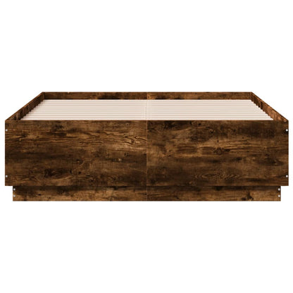 Bed Frame without Mattress Smoked Oak 120x190 cm Small Double