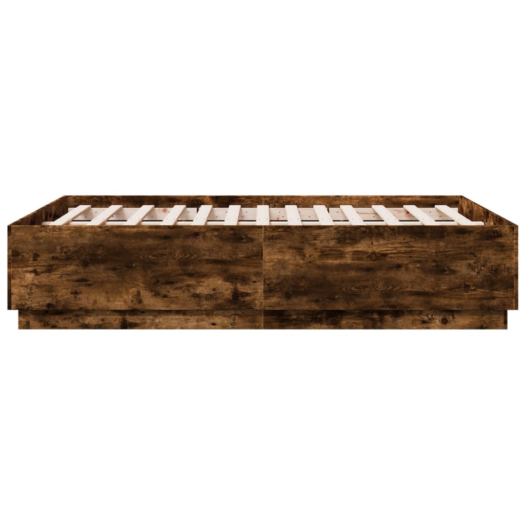 Bed Frame without Mattress Smoked Oak 120x190 cm Small Double