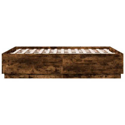 Bed Frame without Mattress Smoked Oak 120x190 cm Small Double
