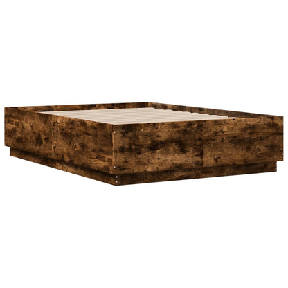 Bed Frame without Mattress Smoked Oak 120x190 cm Small Double