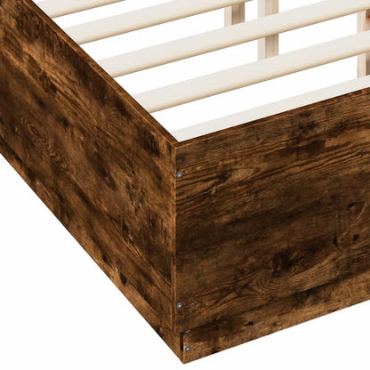 Bed Frame without Mattress Smoked Oak 120x190 cm Small Double