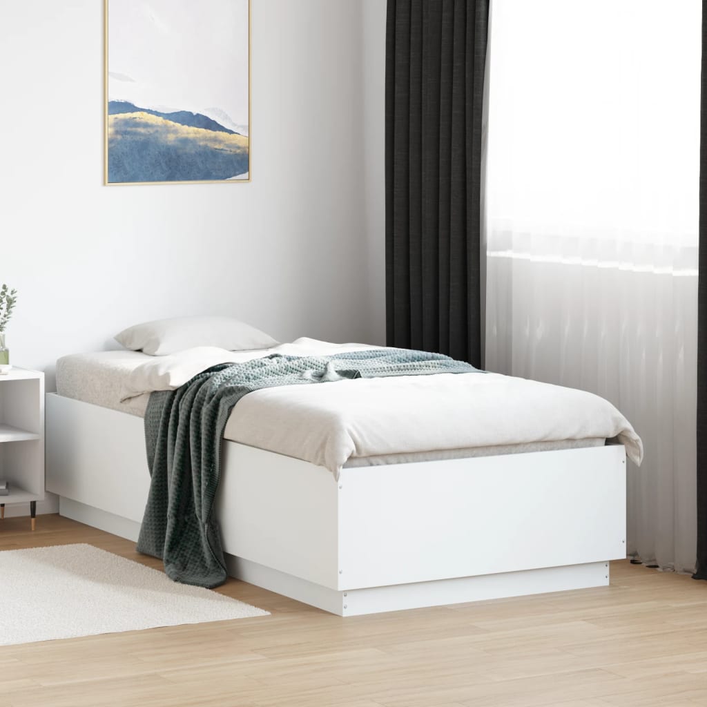 Bed Frame without Mattress White 90x190 cm Single