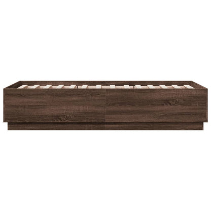 Bed Frame without Mattress Brown Oak 90x190 cm Single