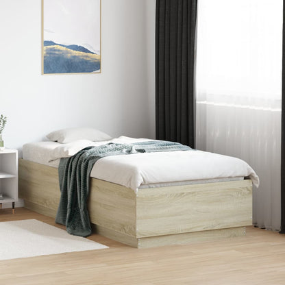 Bed Frame without Mattress Sonoma Oak 75x190 cm Small Single