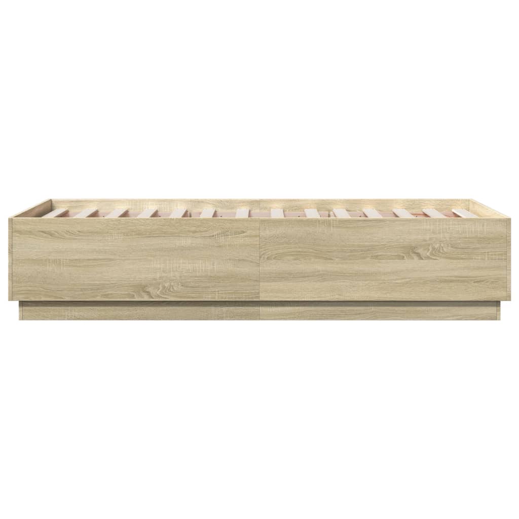 Bed Frame without Mattress Sonoma Oak 75x190 cm Small Single