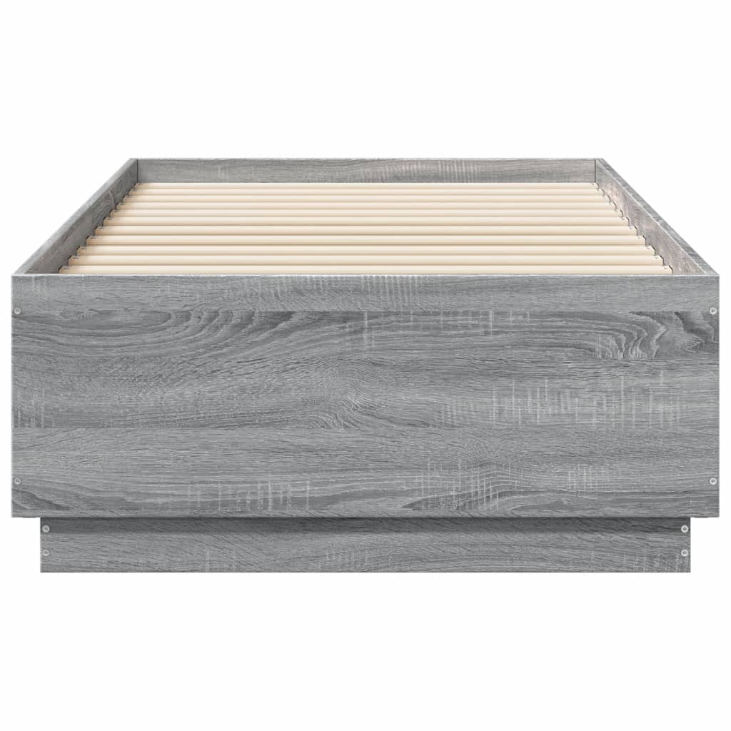 Bed Frame without Mattress Grey Sonoma 75x190 cm Small Single