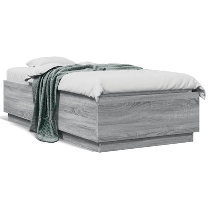 Bed Frame without Mattress Grey Sonoma 75x190 cm Small Single
