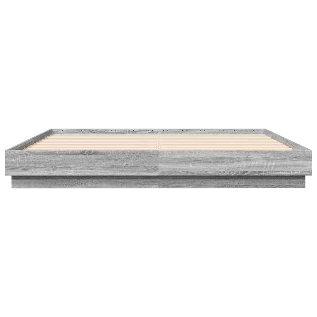 Bed Frame without Mattress Grey Sonoma 200x200 cm