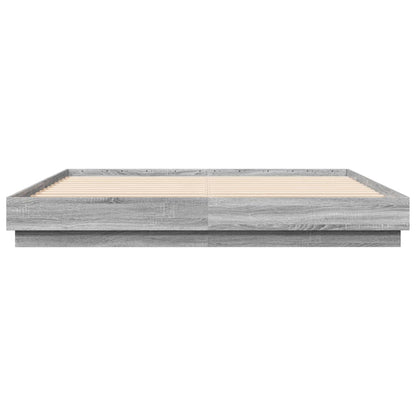 Bed Frame without Mattress Grey Sonoma 200x200 cm