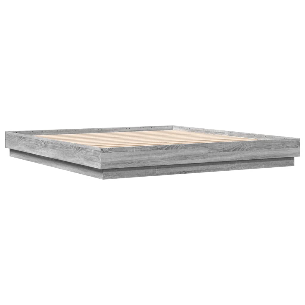 Bed Frame without Mattress Grey Sonoma 200x200 cm