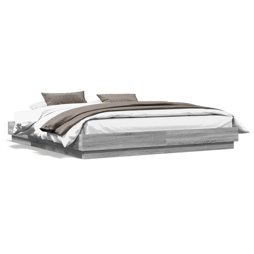 Bed Frame without Mattress Grey Sonoma 200x200 cm
