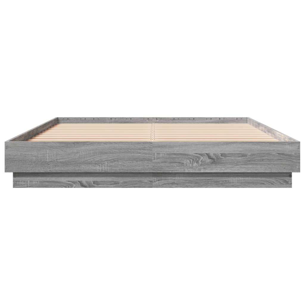 Bed Frame without Mattress Grey Sonoma 160x200 cm