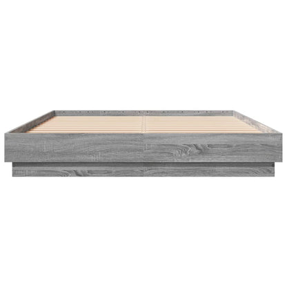 Bed Frame without Mattress Grey Sonoma 160x200 cm