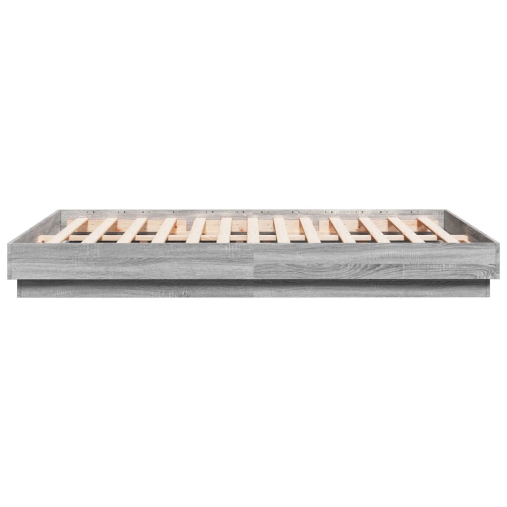 Bed Frame without Mattress Grey Sonoma 160x200 cm