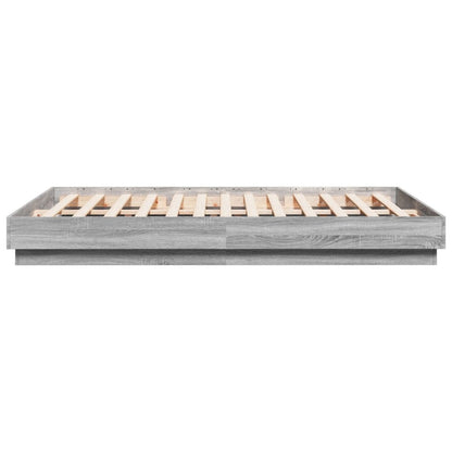 Bed Frame without Mattress Grey Sonoma 160x200 cm