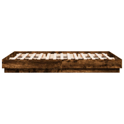 Bed Frame without Mattress Smoked Oak 140x200 cm