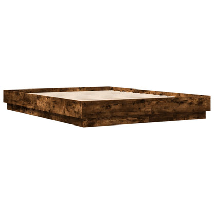 Bed Frame without Mattress Smoked Oak 140x200 cm