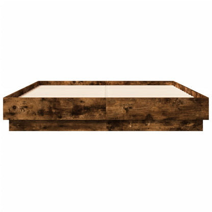 Bed Frame without Mattress Smoked Oak 135x190 cm Double
