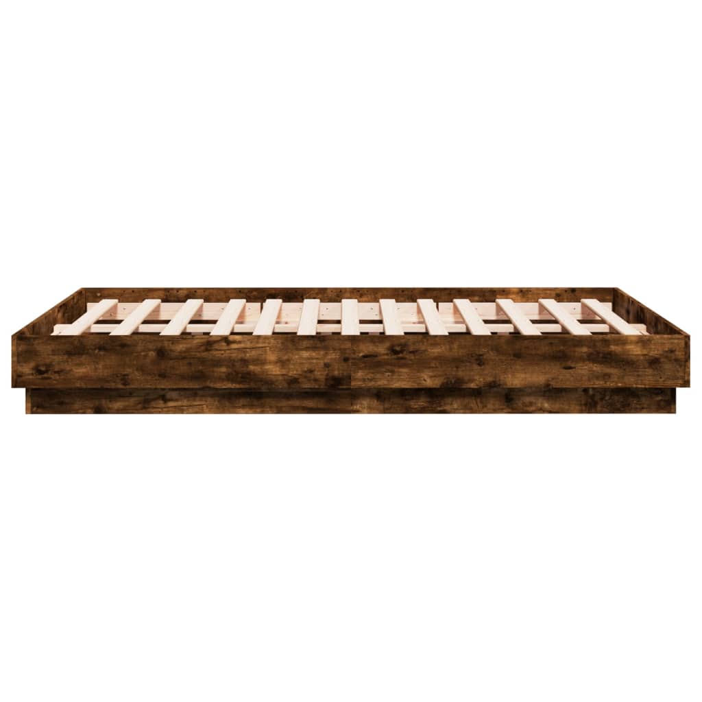 Bed Frame without Mattress Smoked Oak 135x190 cm Double