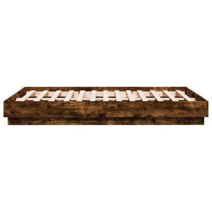 Bed Frame without Mattress Smoked Oak 135x190 cm Double