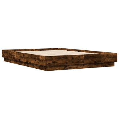 Bed Frame without Mattress Smoked Oak 135x190 cm Double