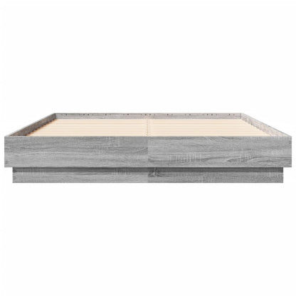 Bed Frame without Mattress Grey Sonoma 135x190 cm Double